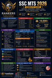 SSC MTS 2026 Notification: Apply Online, Exam Date, Vacancy, Eligibility & Syllabus SSC MTS 2026 Notification Complete Guide infographic with exam date, vacancy, eligibility, syllabus, exam pattern, salary